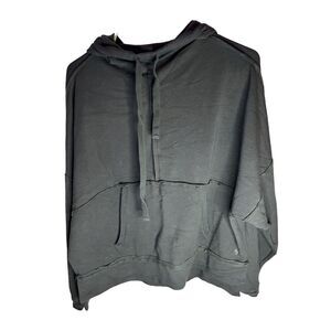 Rival S Unisex Distressed Double Layered Gray Hoodie Size S Pullover ove…